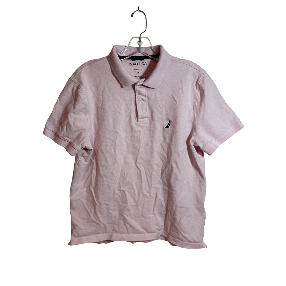 Nautica Classic‎ Fit Polo Shirt Light Pink Short Sleeve Mens Size M